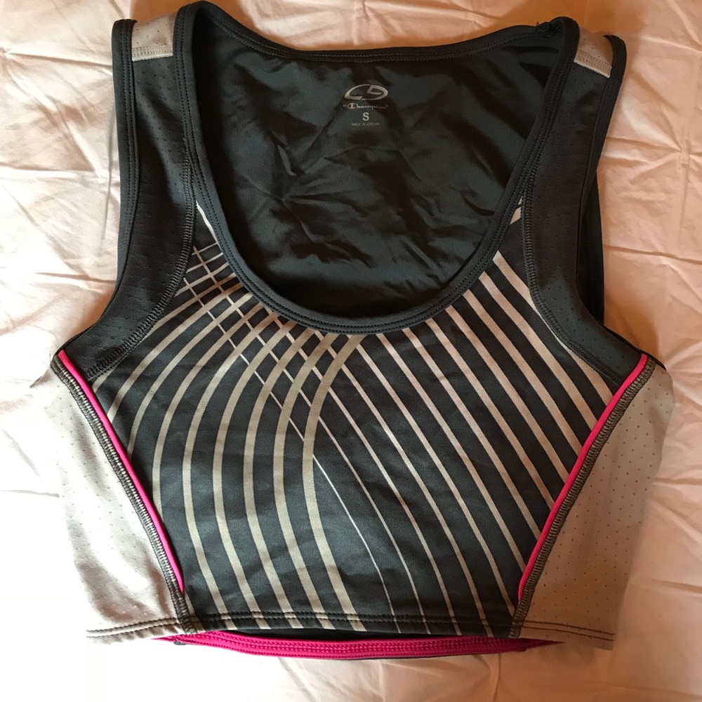 Crop Sport Tank with Built-In Bra